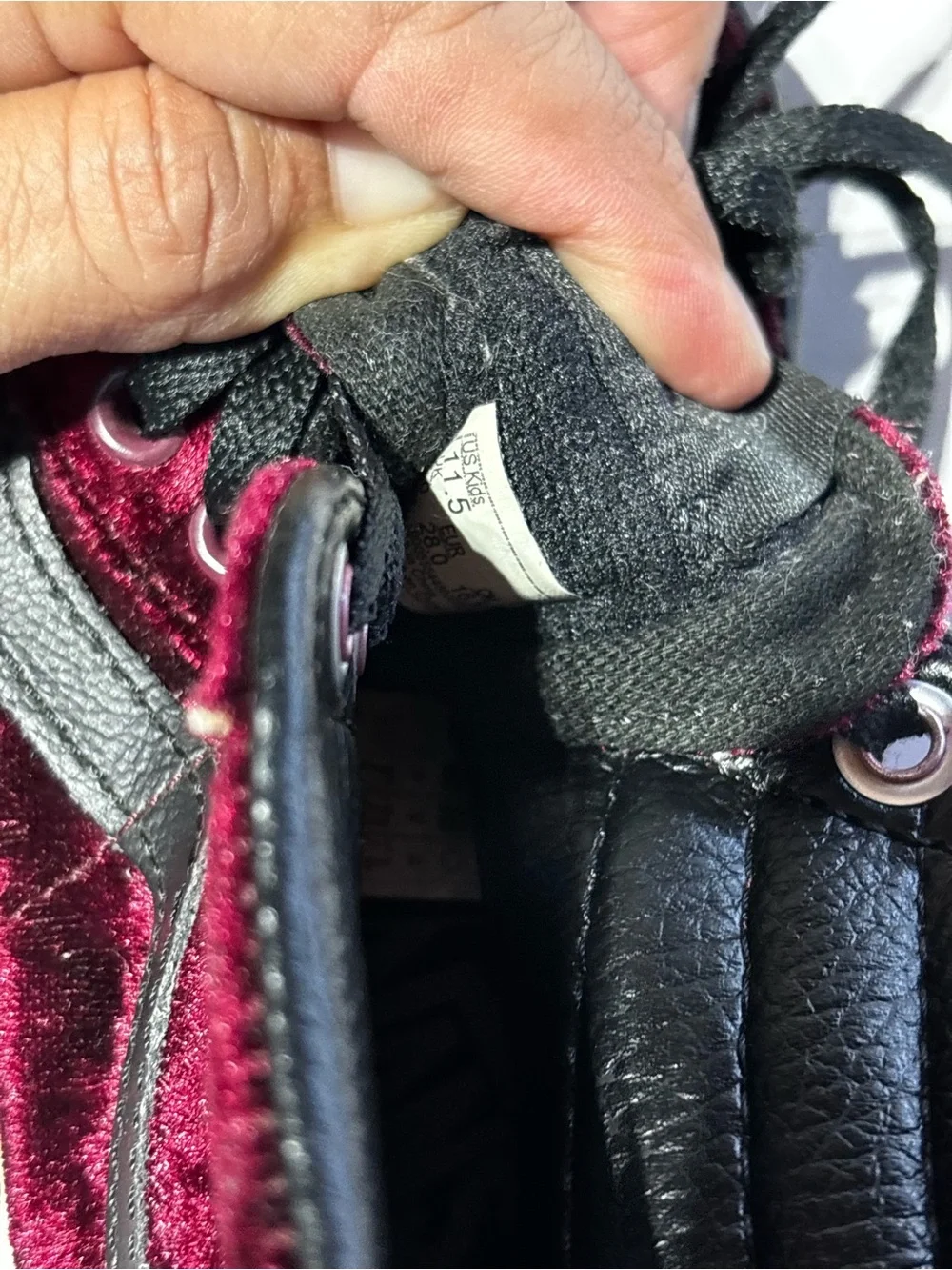 Converse Burgundy Velvet High-Top Sneakers with Black Sole